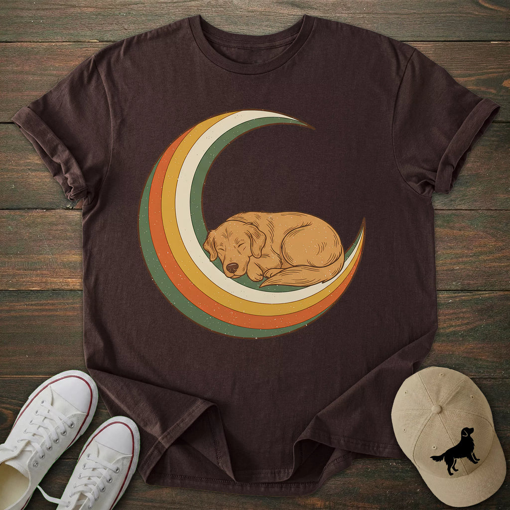Vintage Moon Golden Retriever T-shirt