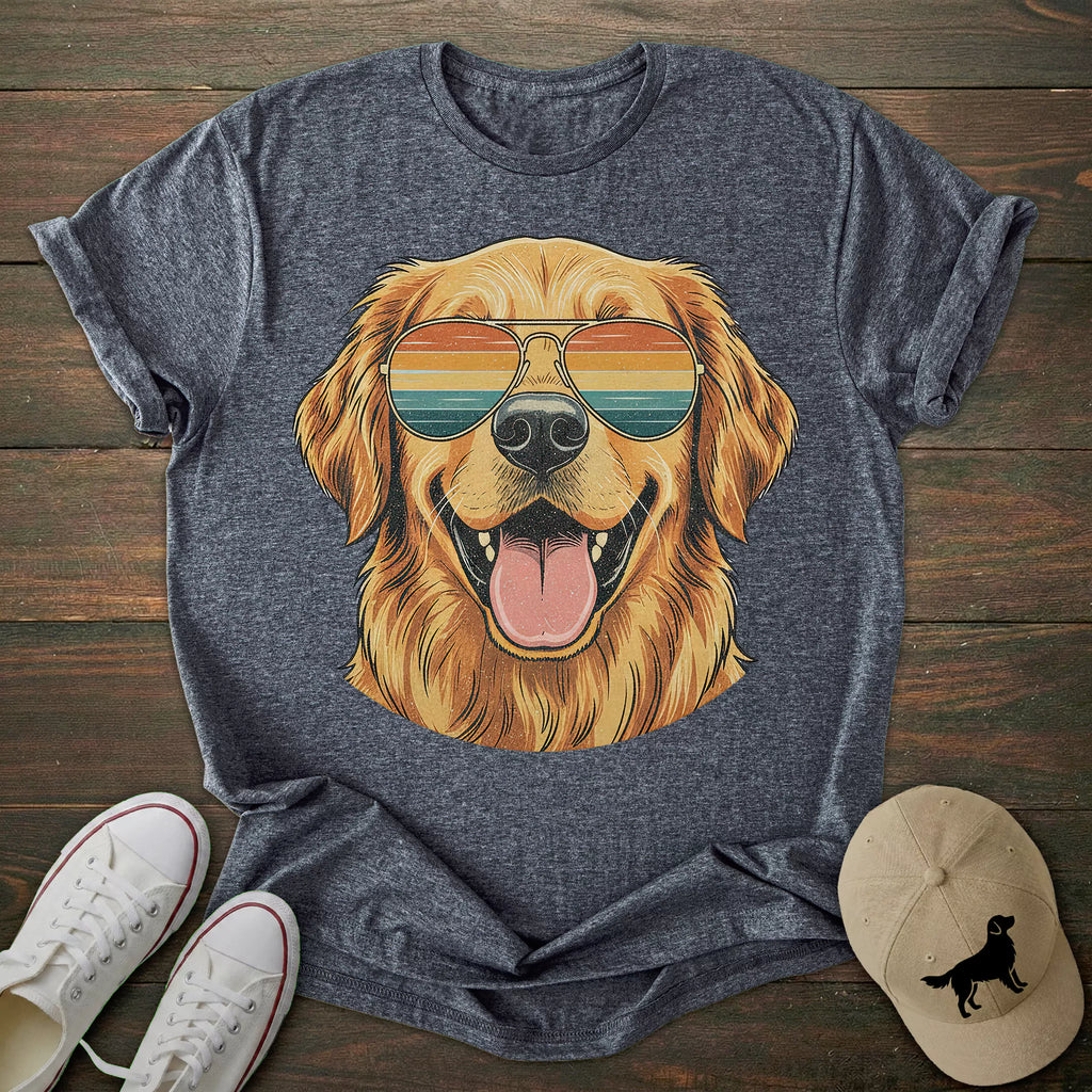 Retro Sunglasses Golden Retriever T-shirt