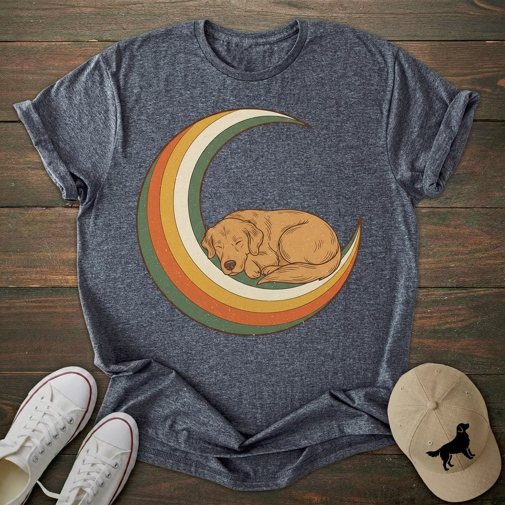 Vintage Moon Golden Retriever T-shirt