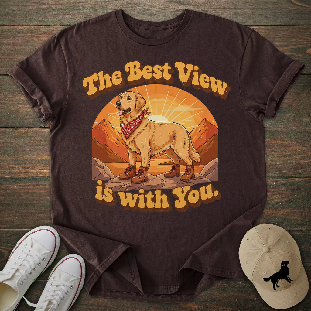 Sunset Hike Golden Retriever T-shirt
