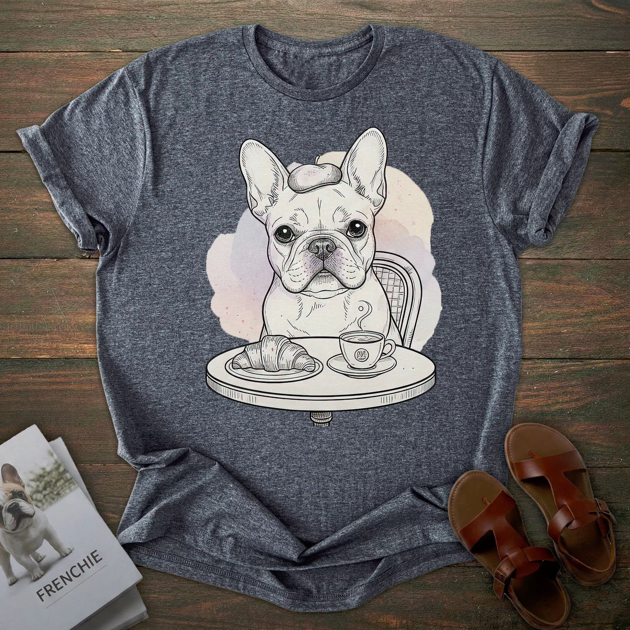 Coffee French Bulldog T-shirt