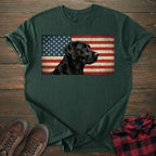 USA Flag Black Labrador T-shirt