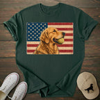 USA Flag Golden Retriever T-shirt