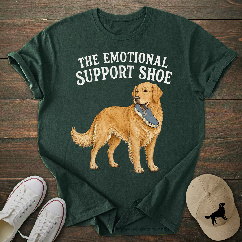Emotional Support Shoe Golden Retriever T-shirt