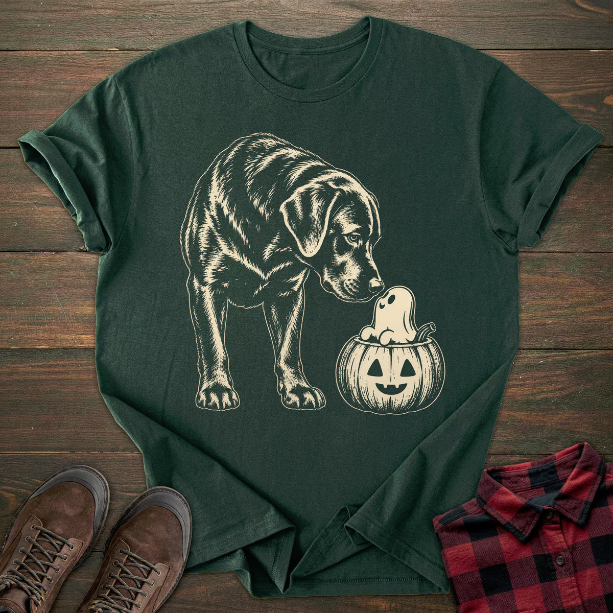 Pumpkin Ghost Labrador Retriever T-shirt