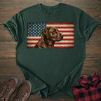 USA Flag Chocolate Labrador T-shirt