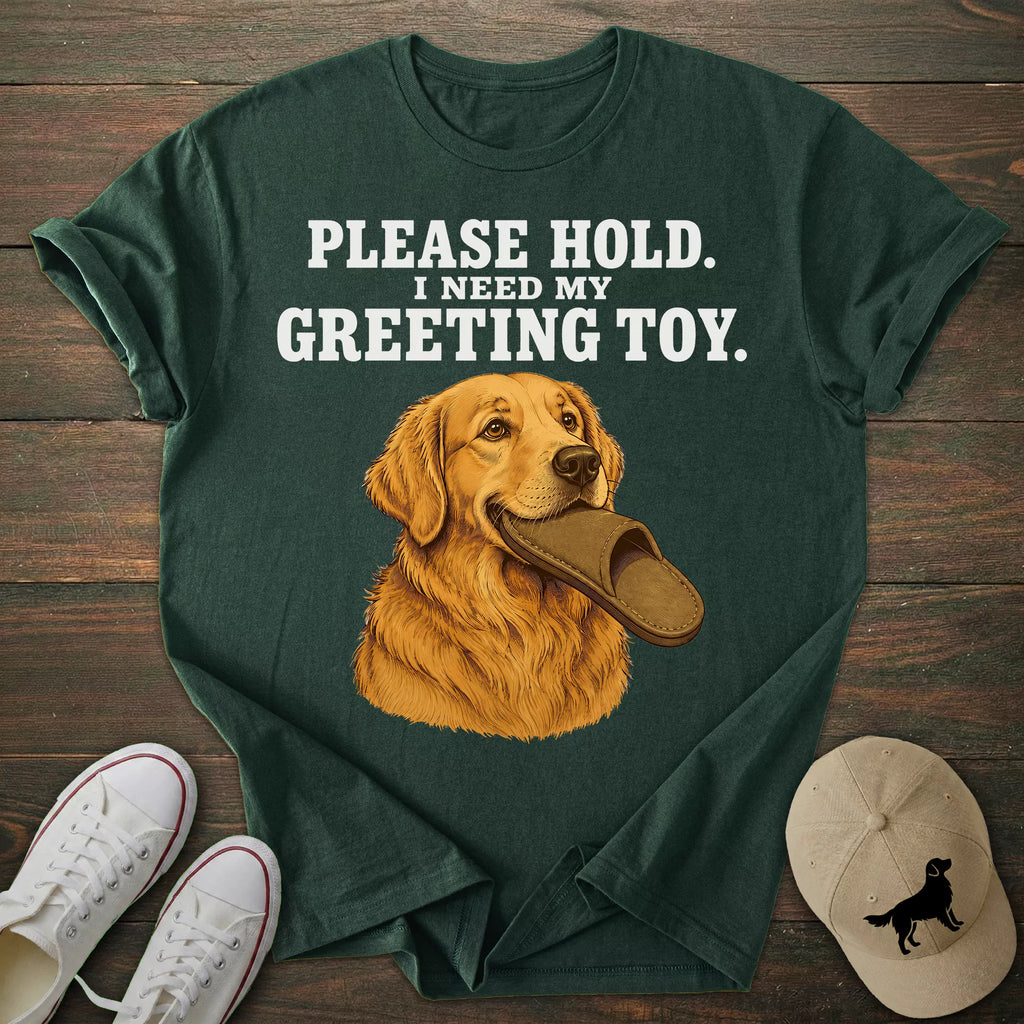Greeting Toy Golden Retriever T-shirt