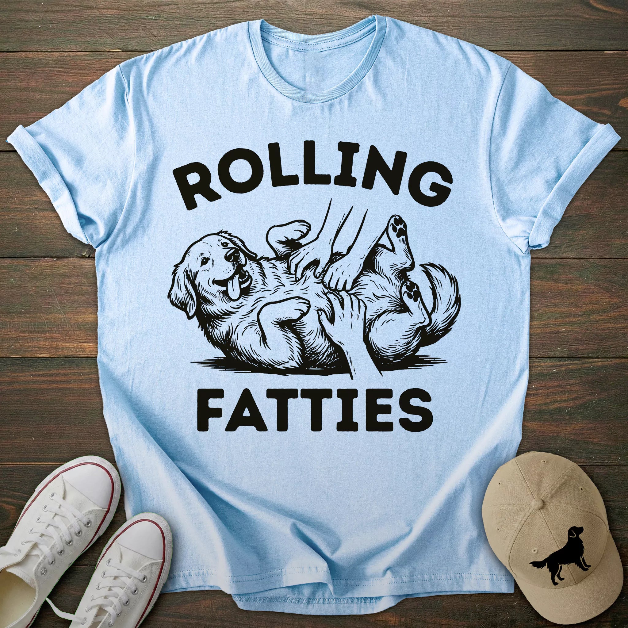 Rolling Fatties Golden Retriever T-shirt