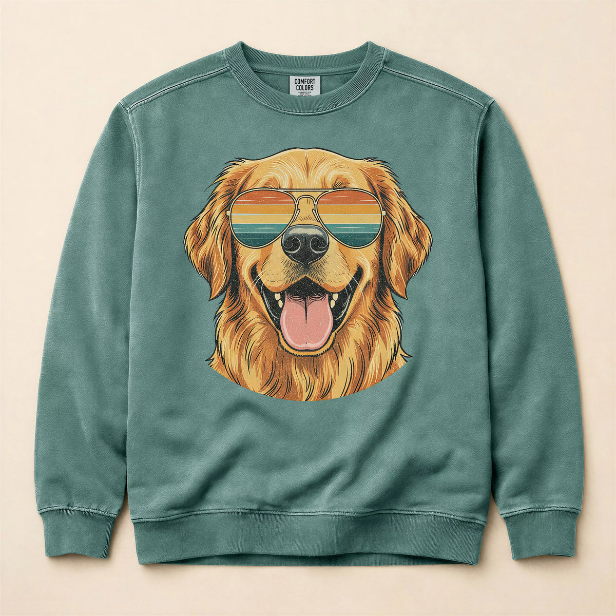Retro Sunglasses Golden Retriever Sweatshirt