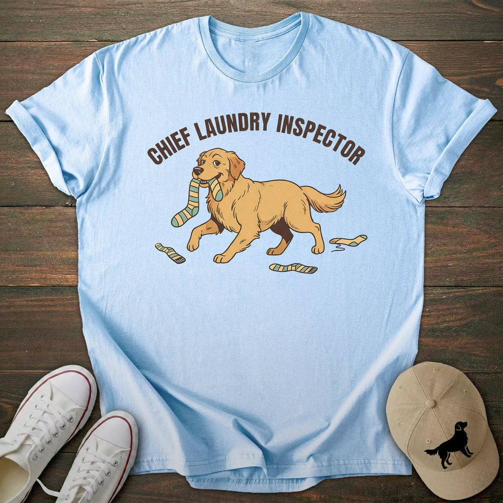 Laundry Inspector Golden Retriever T-shirt