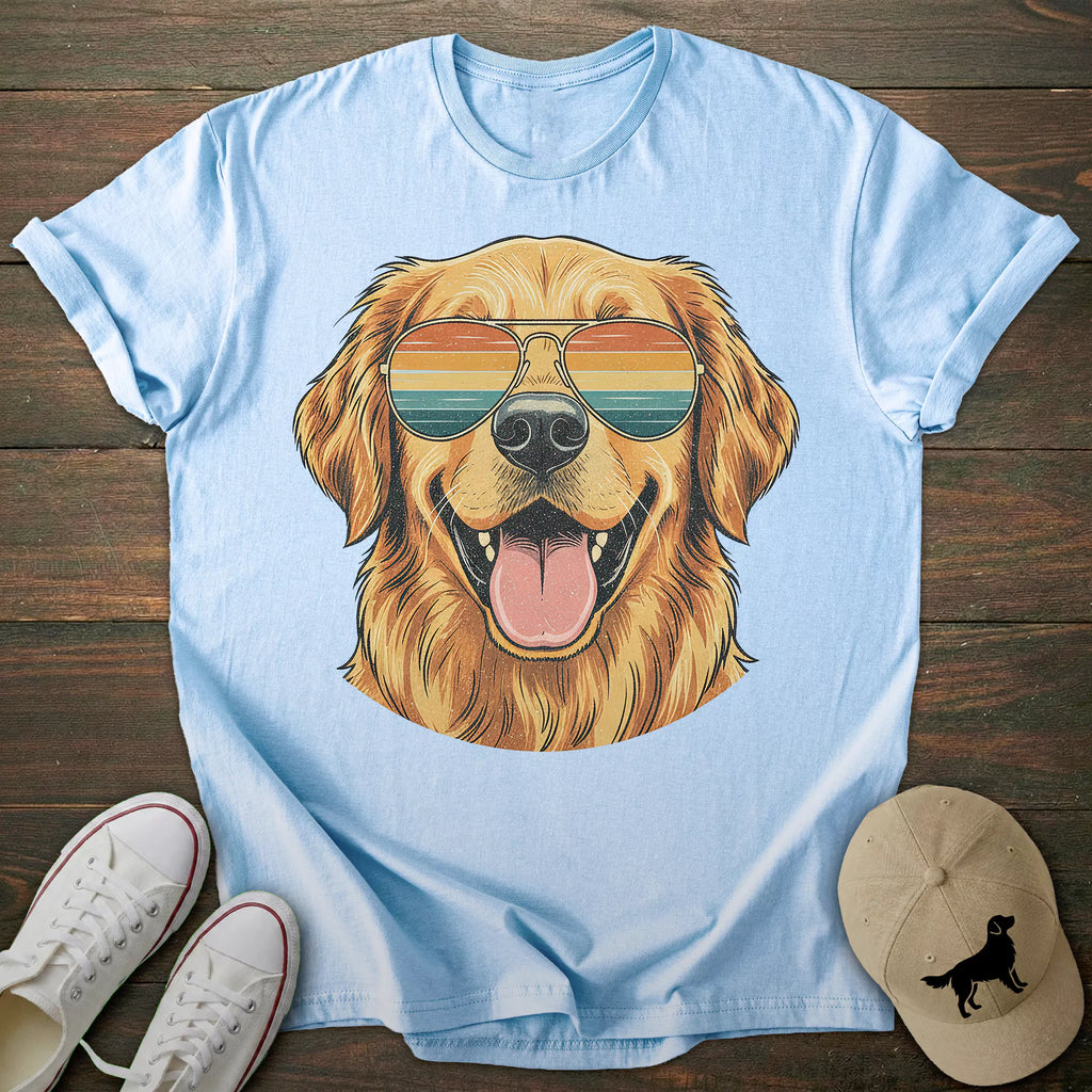 Retro Sunglasses Golden Retriever T-shirt