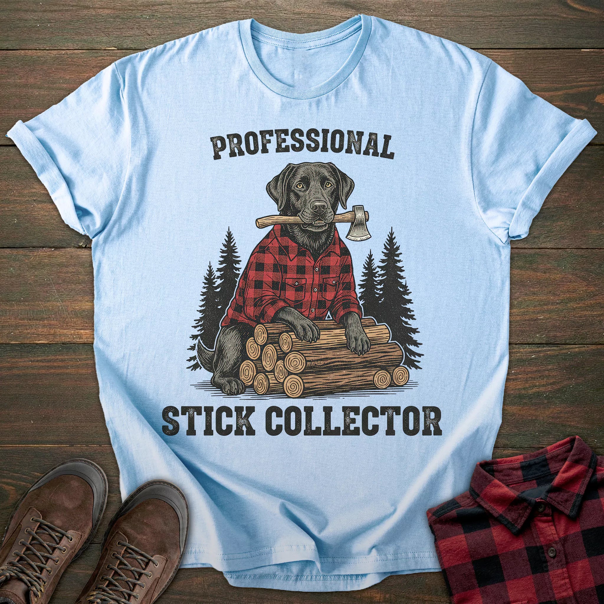 Stick Collector Black Labrador T-shirt
