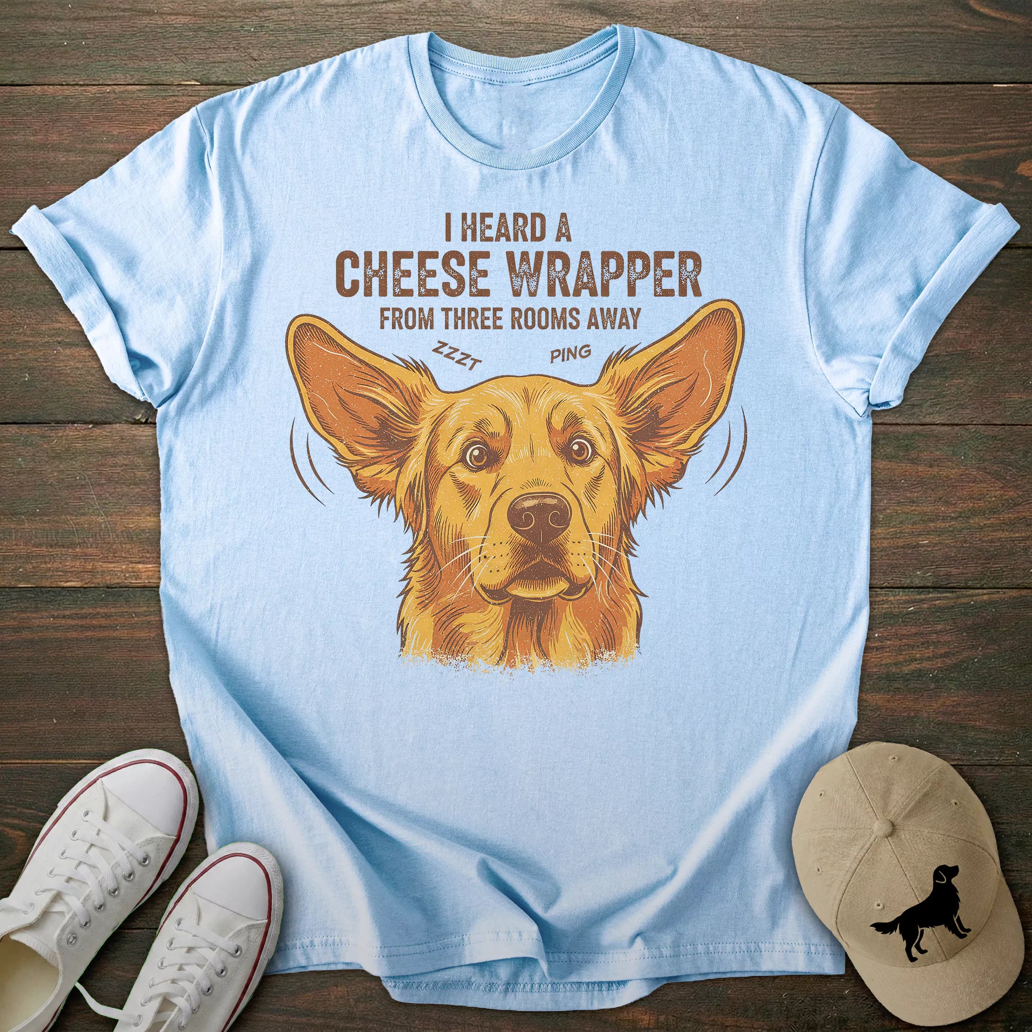Cheese Wrapper Golden Retriever T-shirt