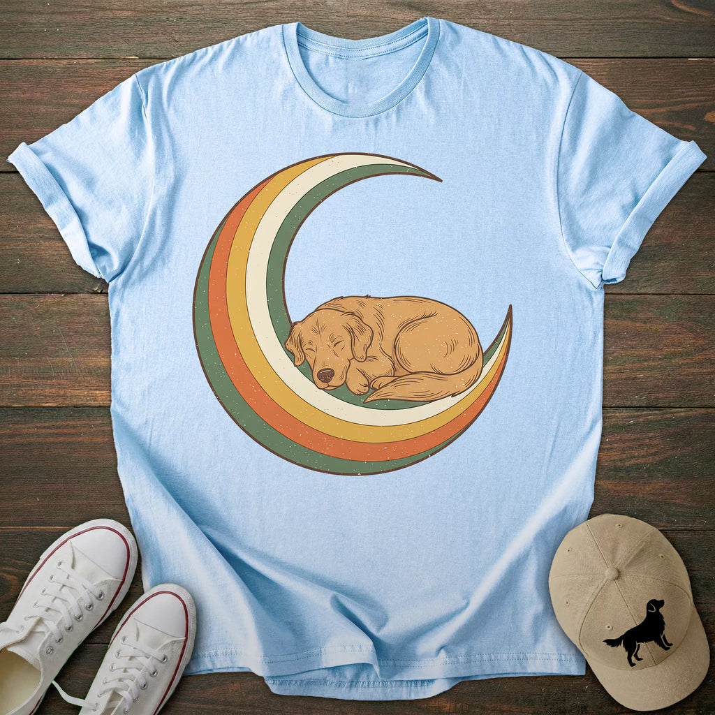Vintage Moon Golden Retriever T-shirt