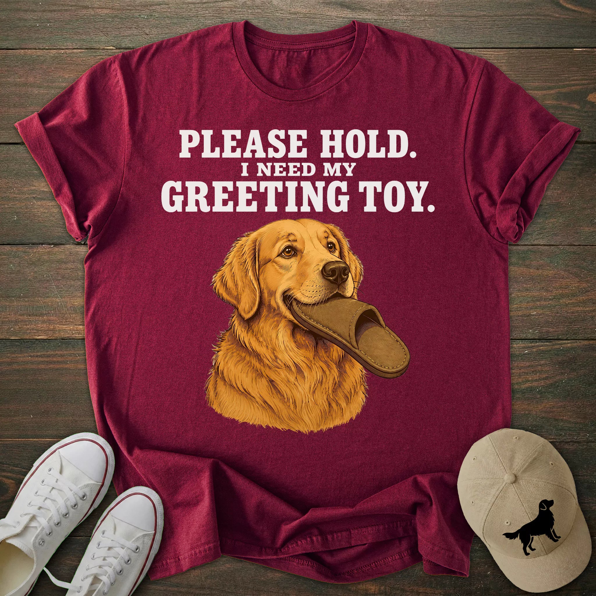 Greeting Toy Golden Retriever T-shirt