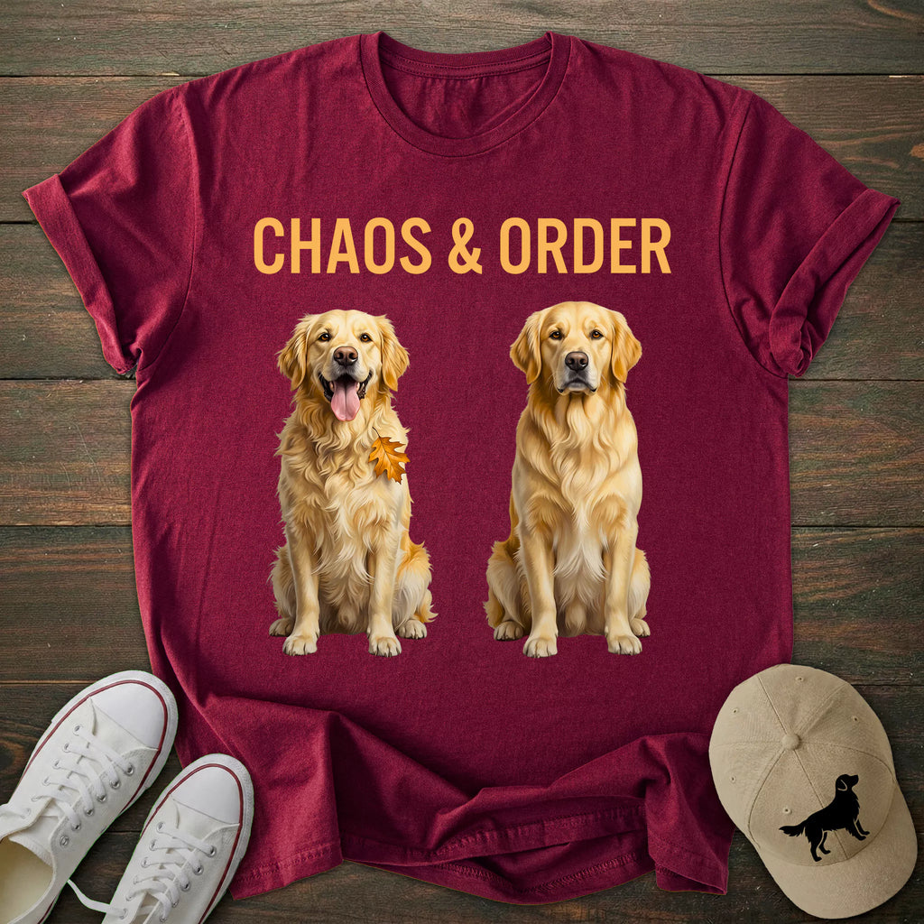 Chaos & Order Golden Retriever T-shirt