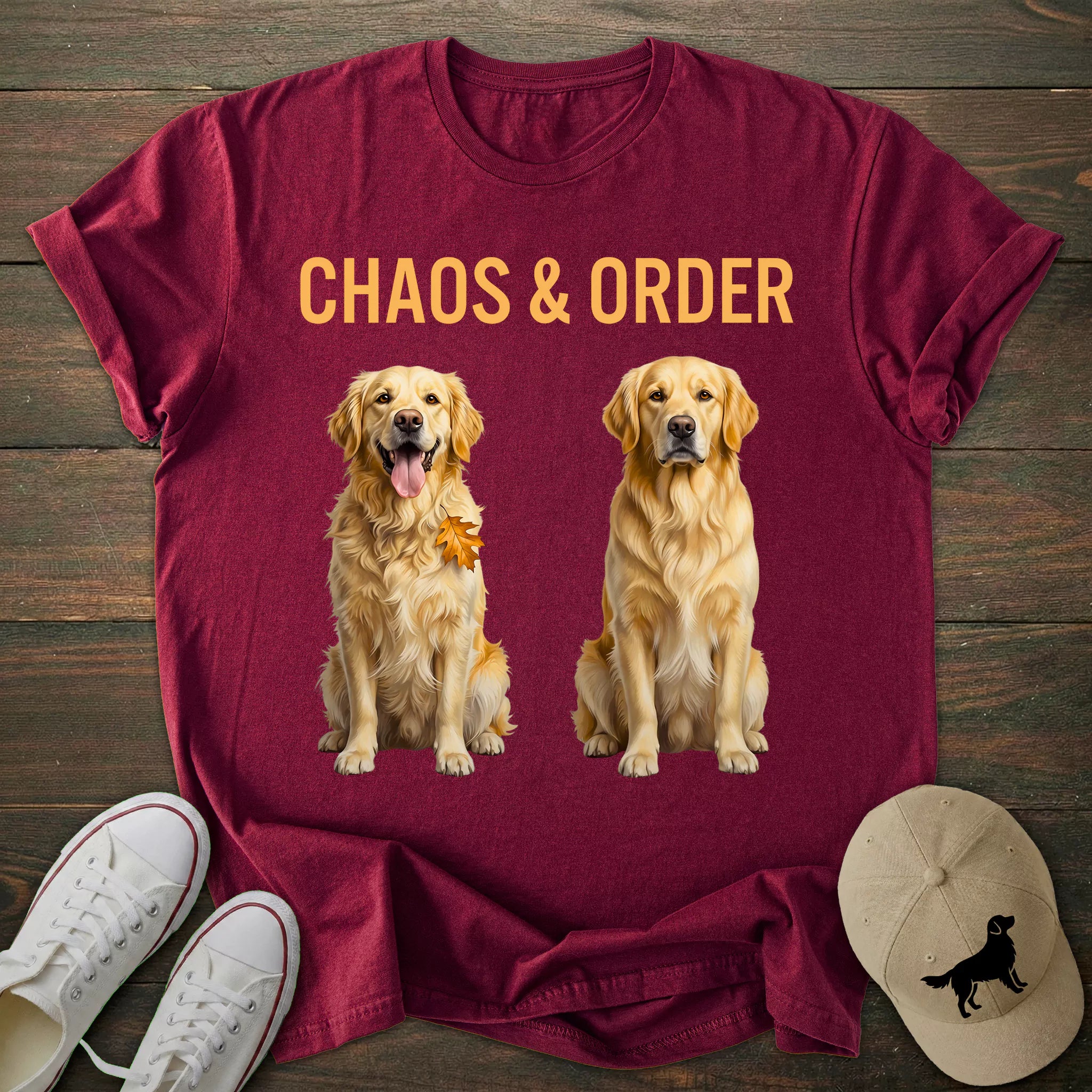 Chaos & Order Golden Retriever T-shirt