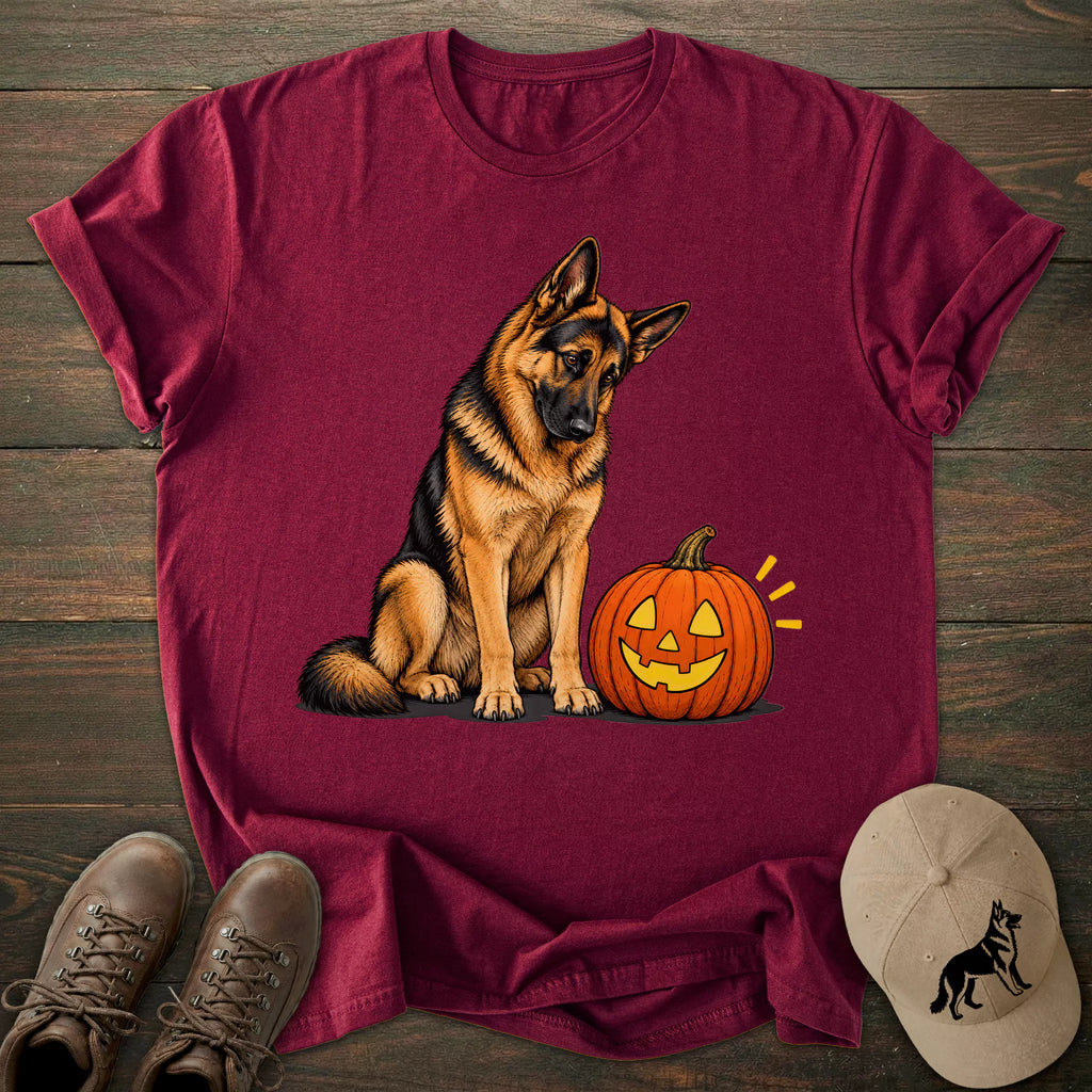 Halloween Pumpkin German Shepherd T-shirt