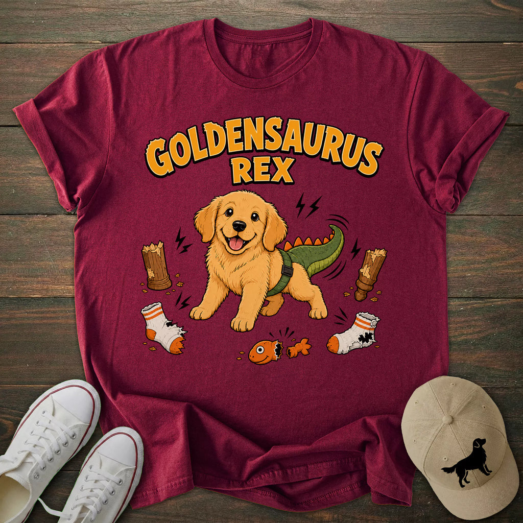Goldensaurus Rex Golden Retriever T-shirt