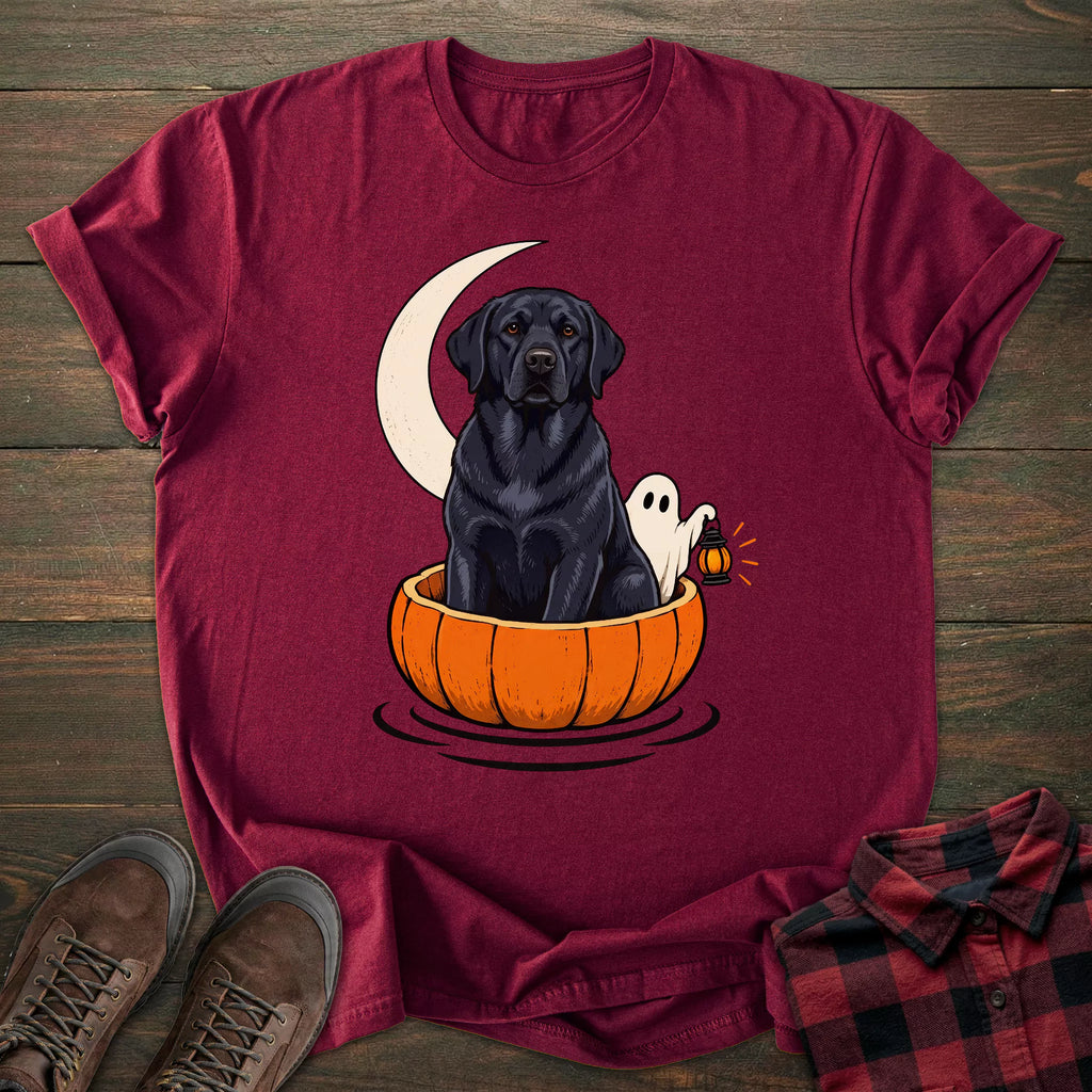 Pumpkin Boat Black Labrador T-shirt