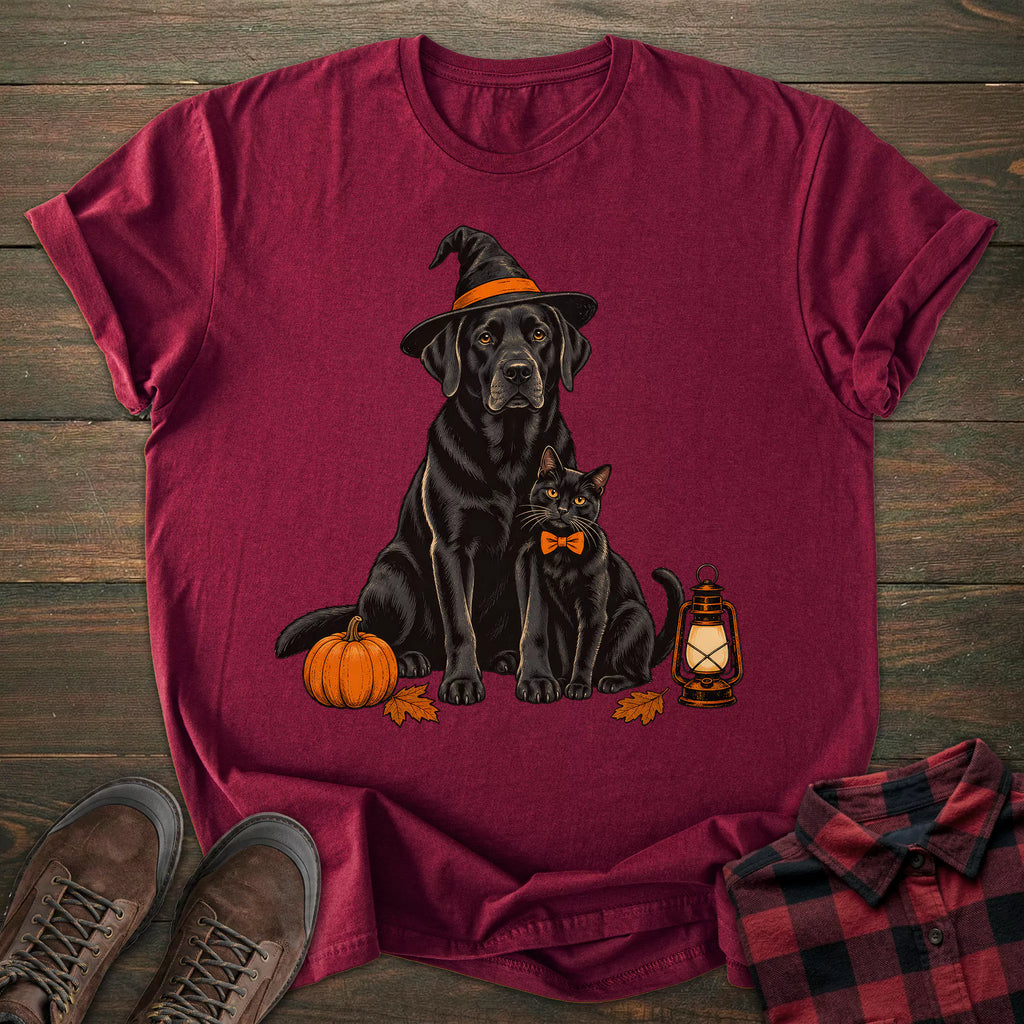 Witch Cat Black Labrador T-shirt