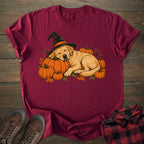 Sleeping Witch Yellow Labrador T-shirt