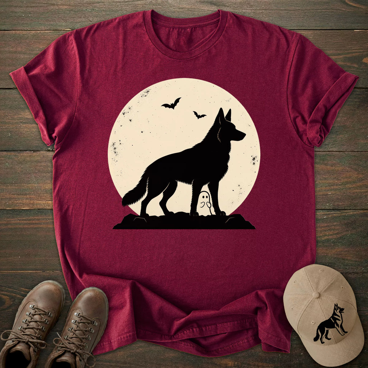 Halloween Moon German Shepherd T-shirt