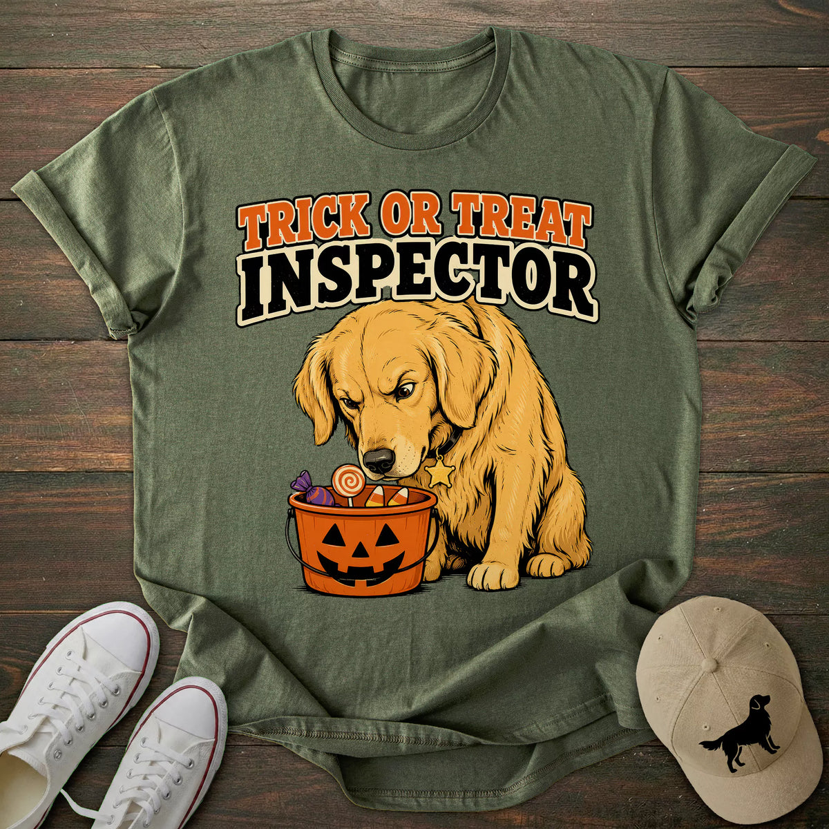Halloween Inspector Golden Retriever T-shirt