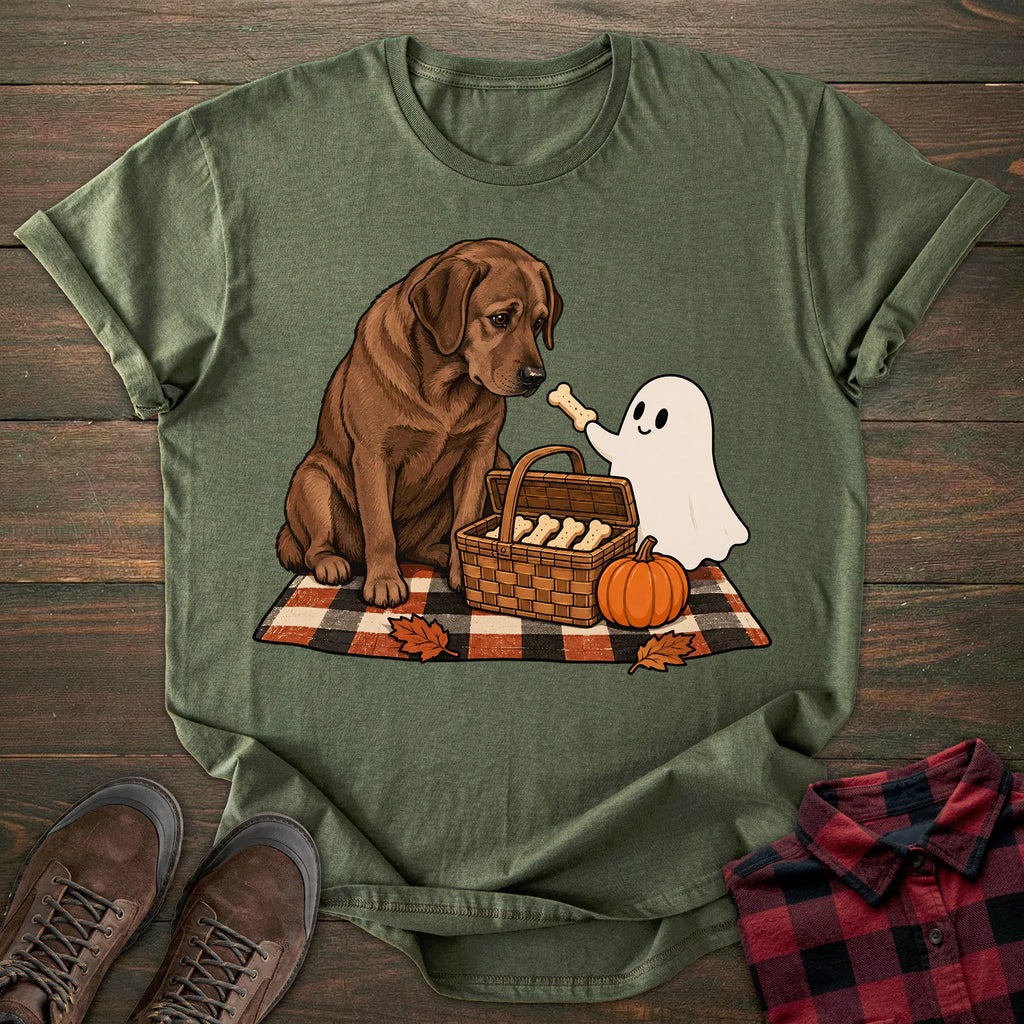 Ghost Picnic Chocolate Labrador T-shirt