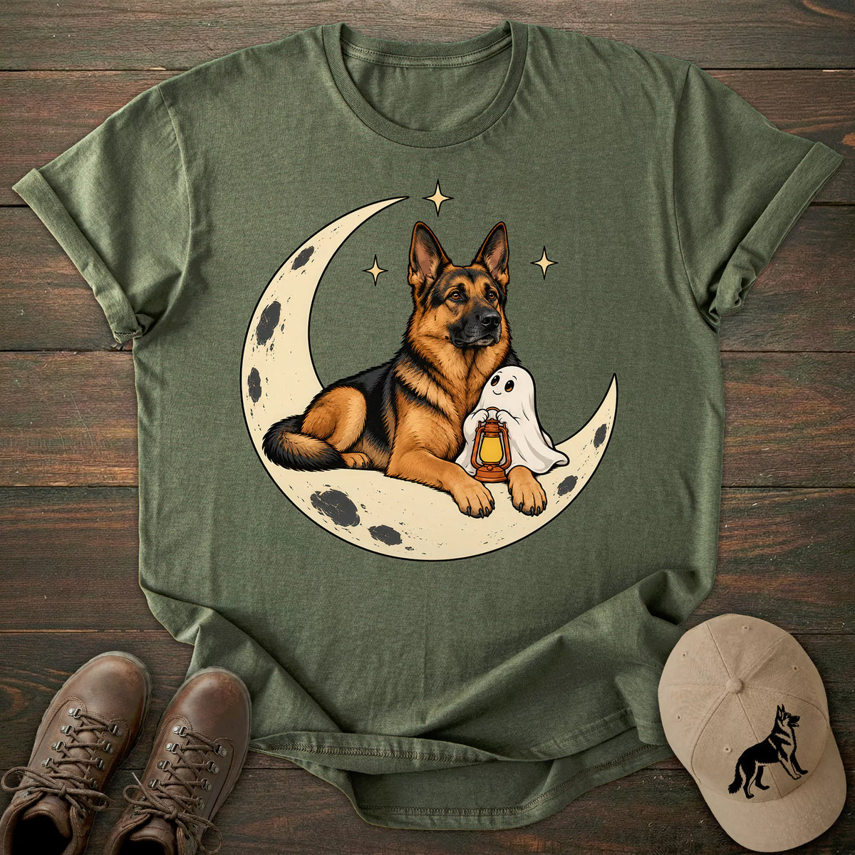 Crescent Moon German Shepherd T-shirt