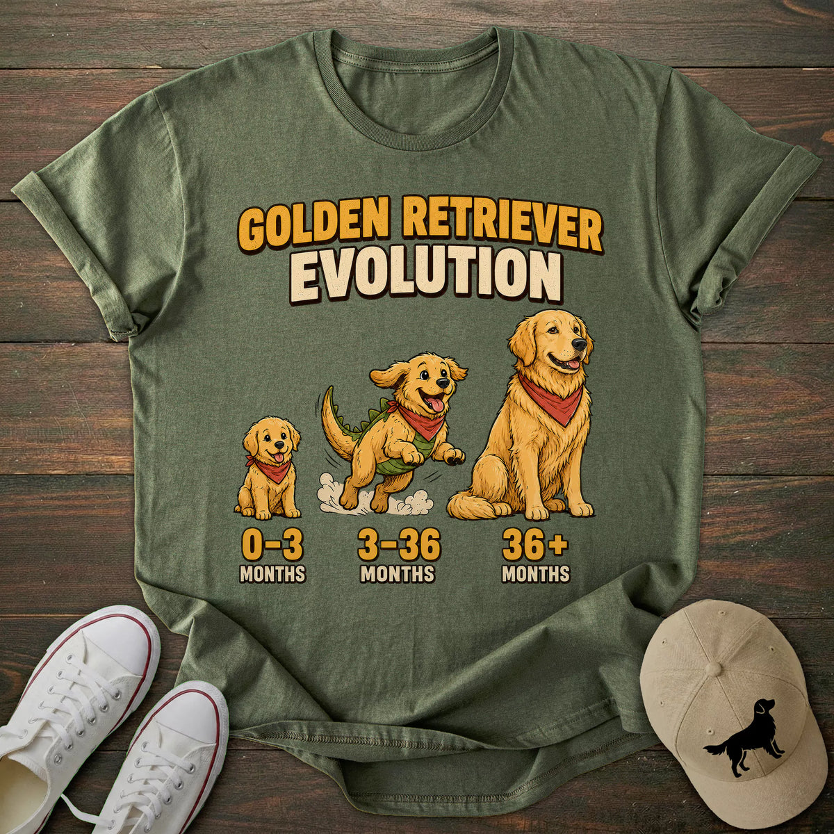Golden Retriever Evolution T-shirt