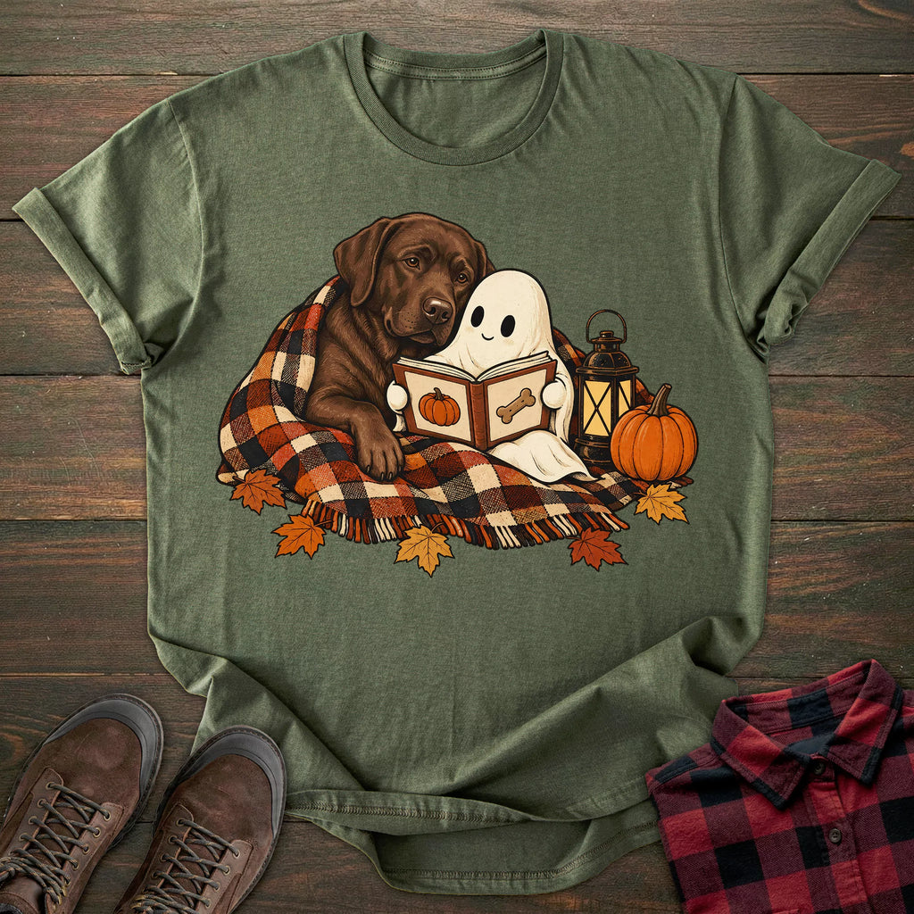 Cozy Halloween Chocolate Labrador T-shirt