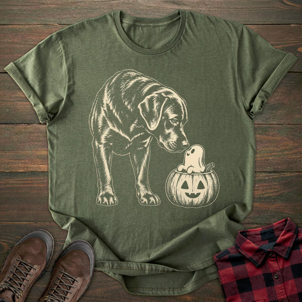 Pumpkin Ghost Labrador Retriever T-shirt