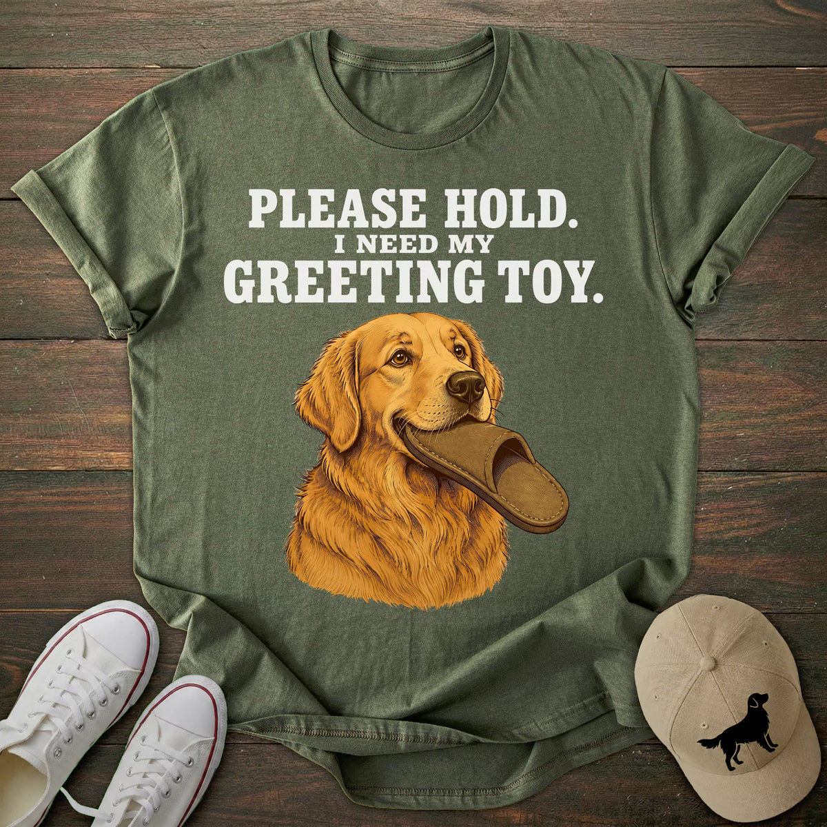 Greeting Toy Golden Retriever T-shirt