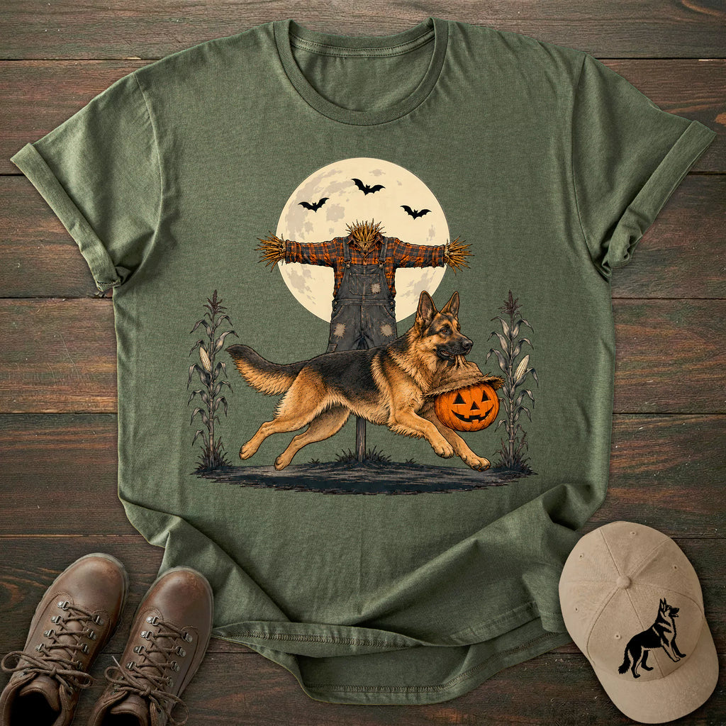 Scarecrow Pumpkin German Shepherd T-shirt