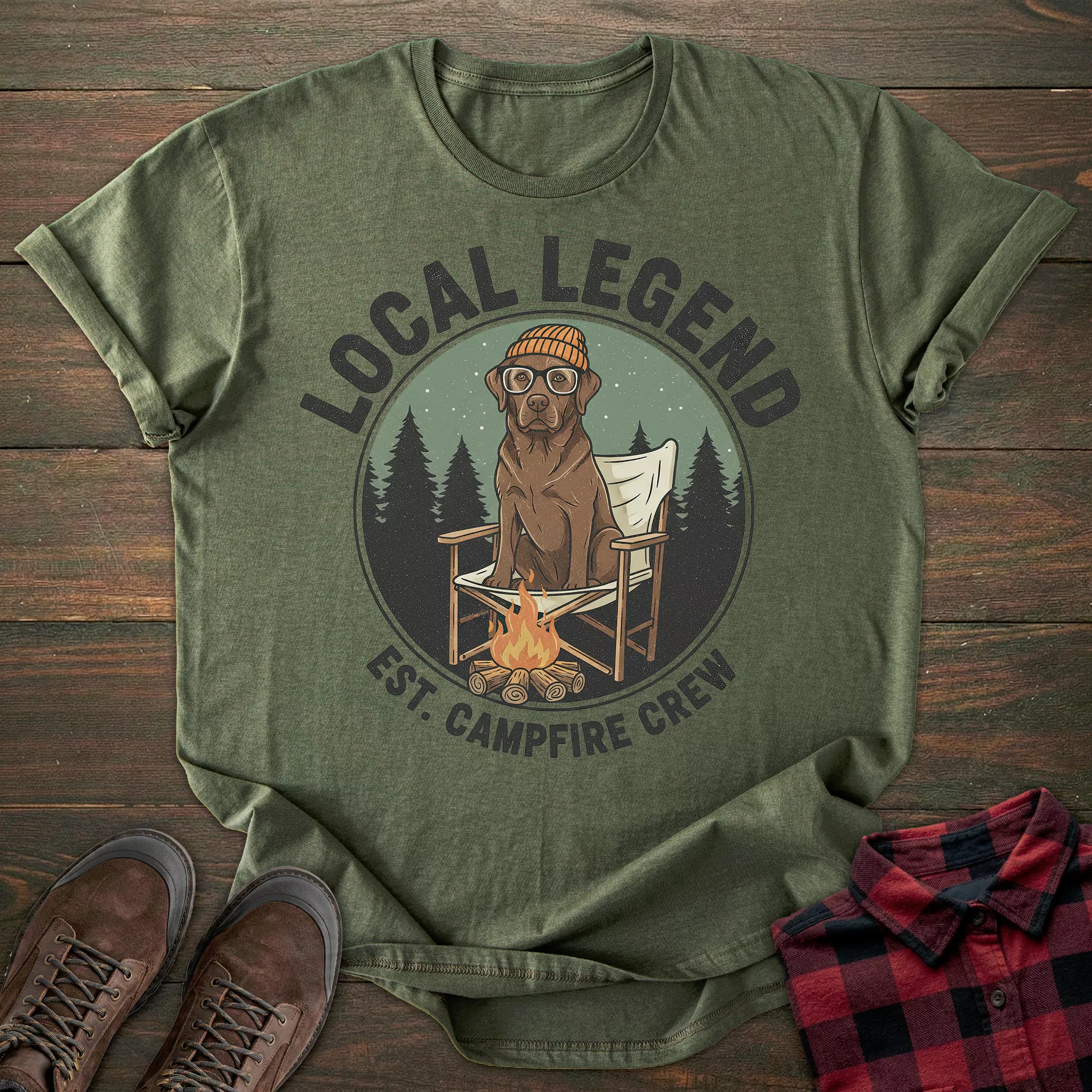 Campfire Chocolate Labrador T-shirt