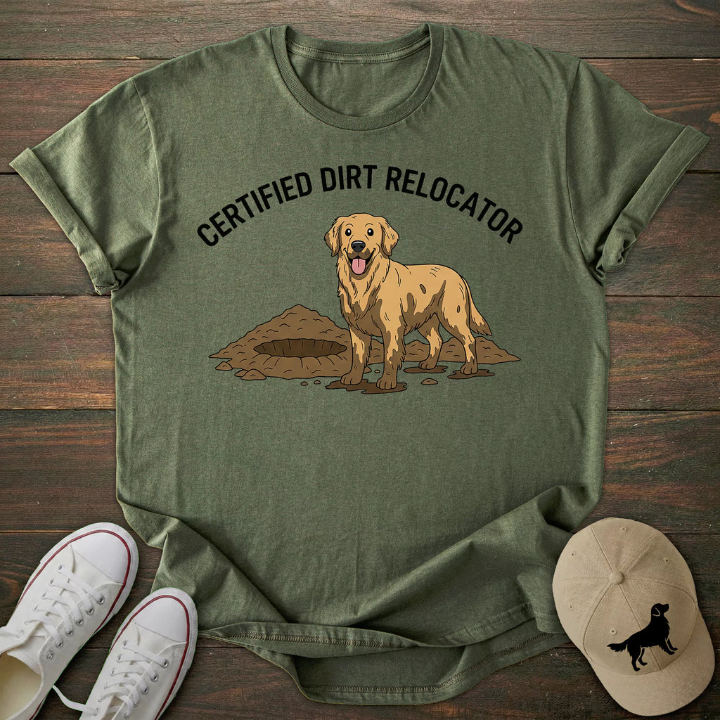 Dirt Relocator Golden Retriever T-shirt