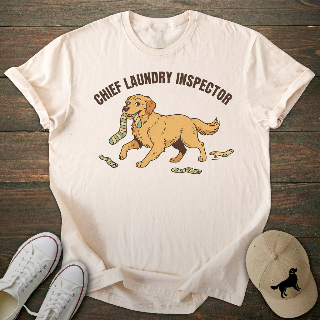 Laundry Inspector Golden Retriever T-shirt