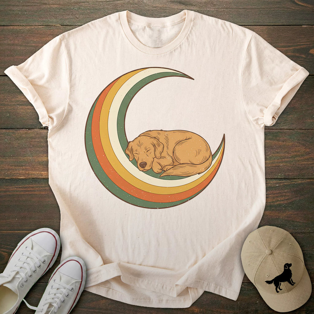 Vintage Moon Golden Retriever T-shirt