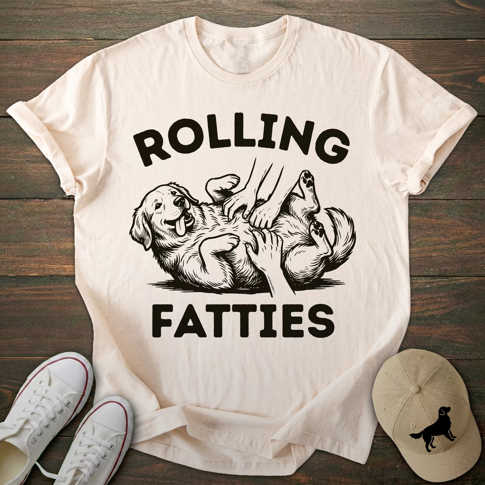 Rolling Fatties Golden Retriever T-shirt
