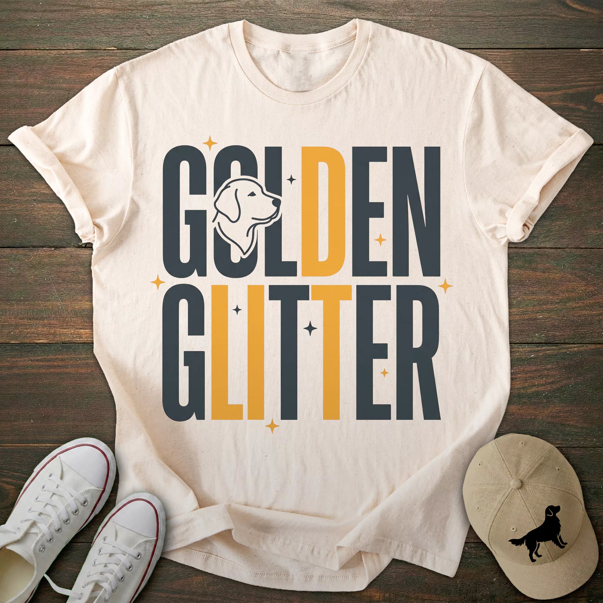 Golden Retriever Glitter T-shirt
