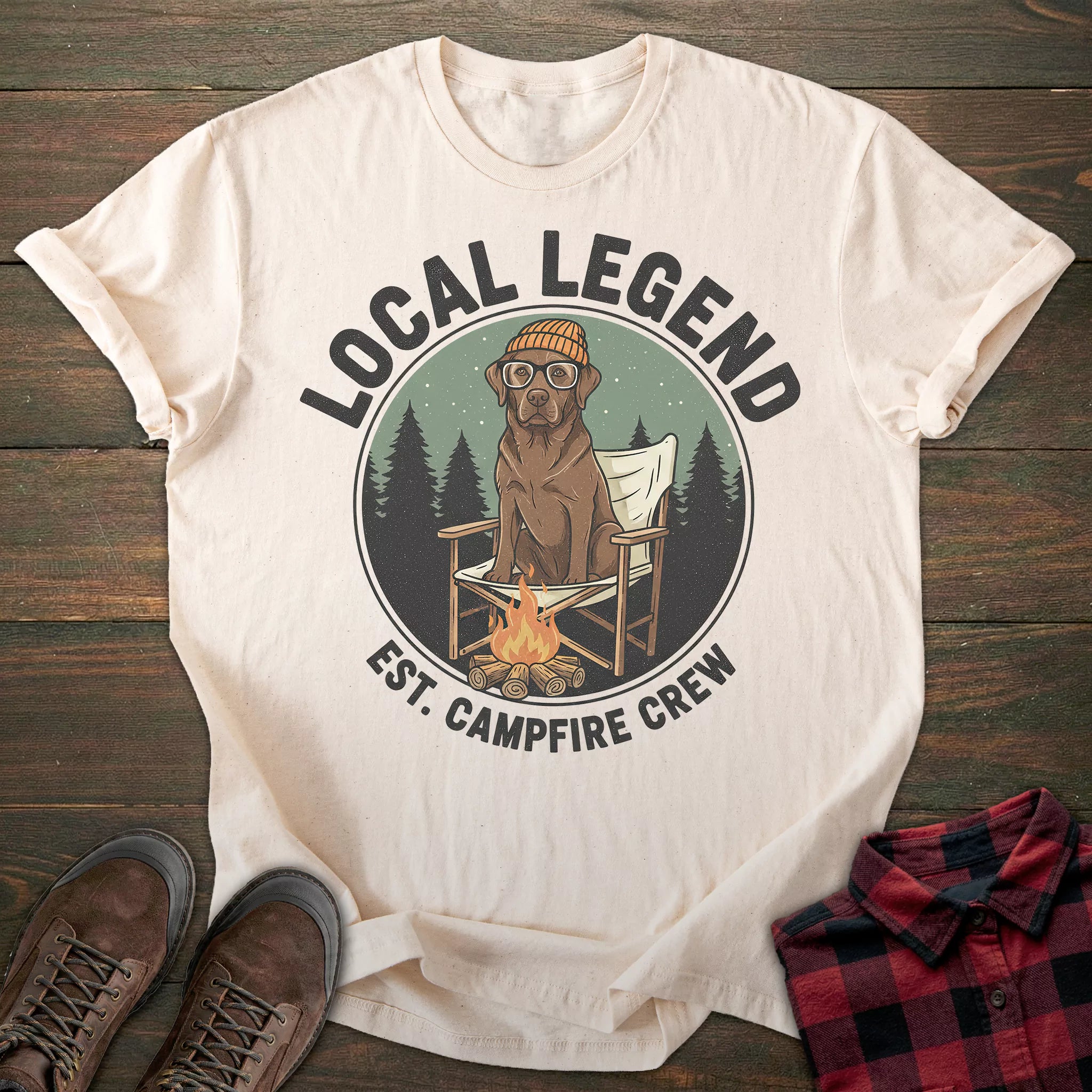 Campfire Chocolate Labrador T-shirt