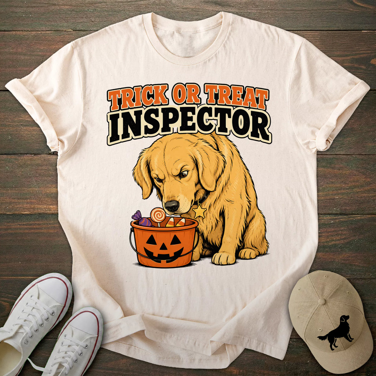 Halloween Inspector Golden Retriever T-shirt