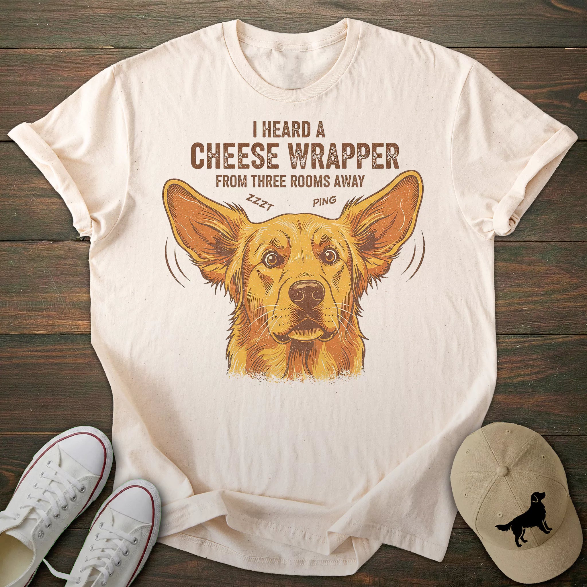 Cheese Wrapper Golden Retriever T-shirt