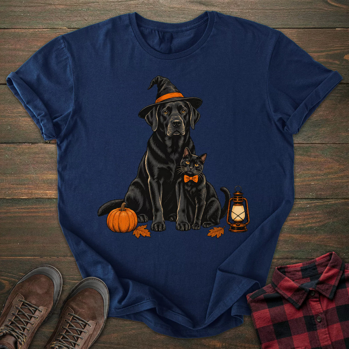 Witch Cat Black Labrador T-shirt