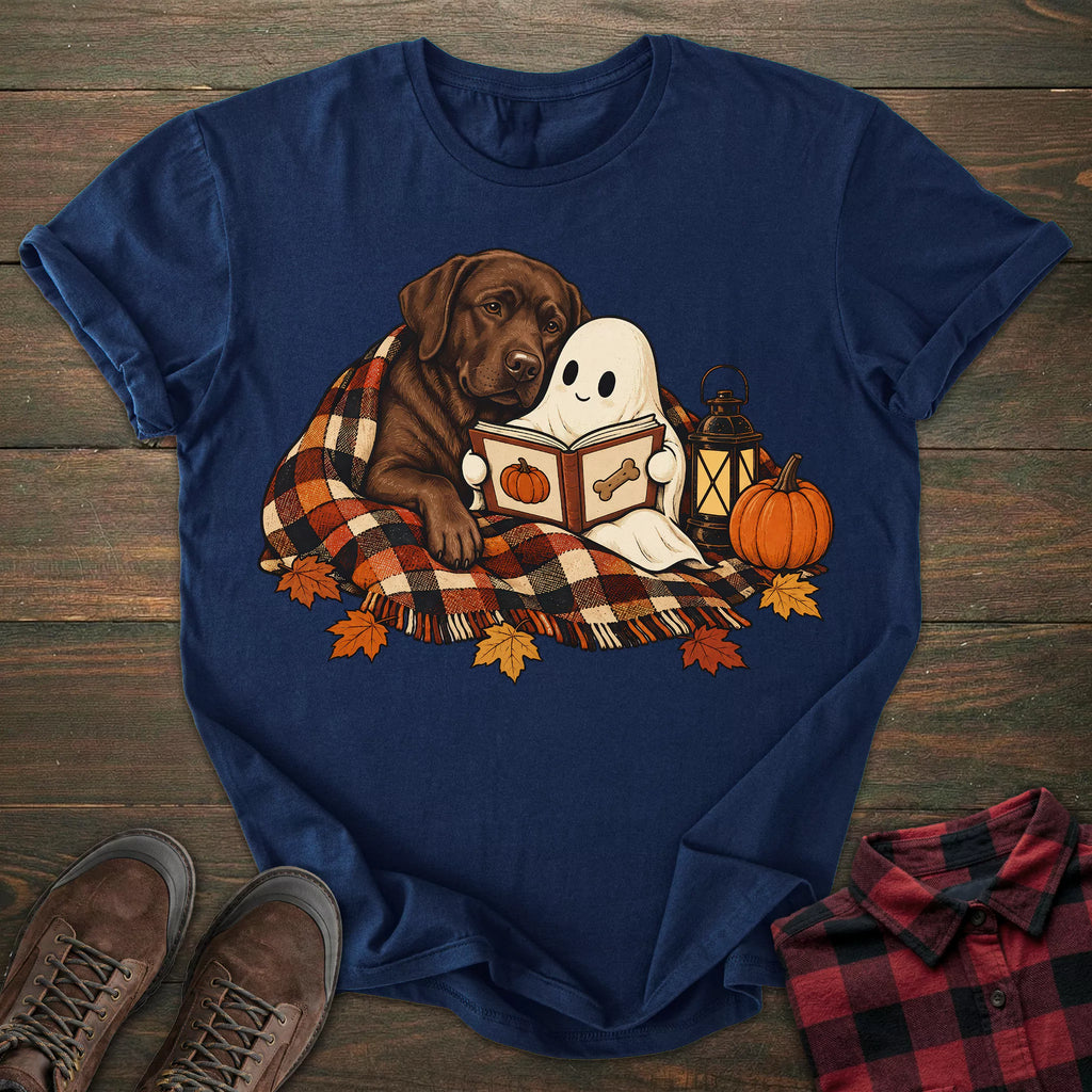 Cozy Halloween Chocolate Labrador T-shirt