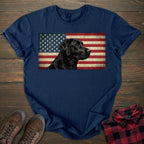 USA Flag Black Labrador T-shirt
