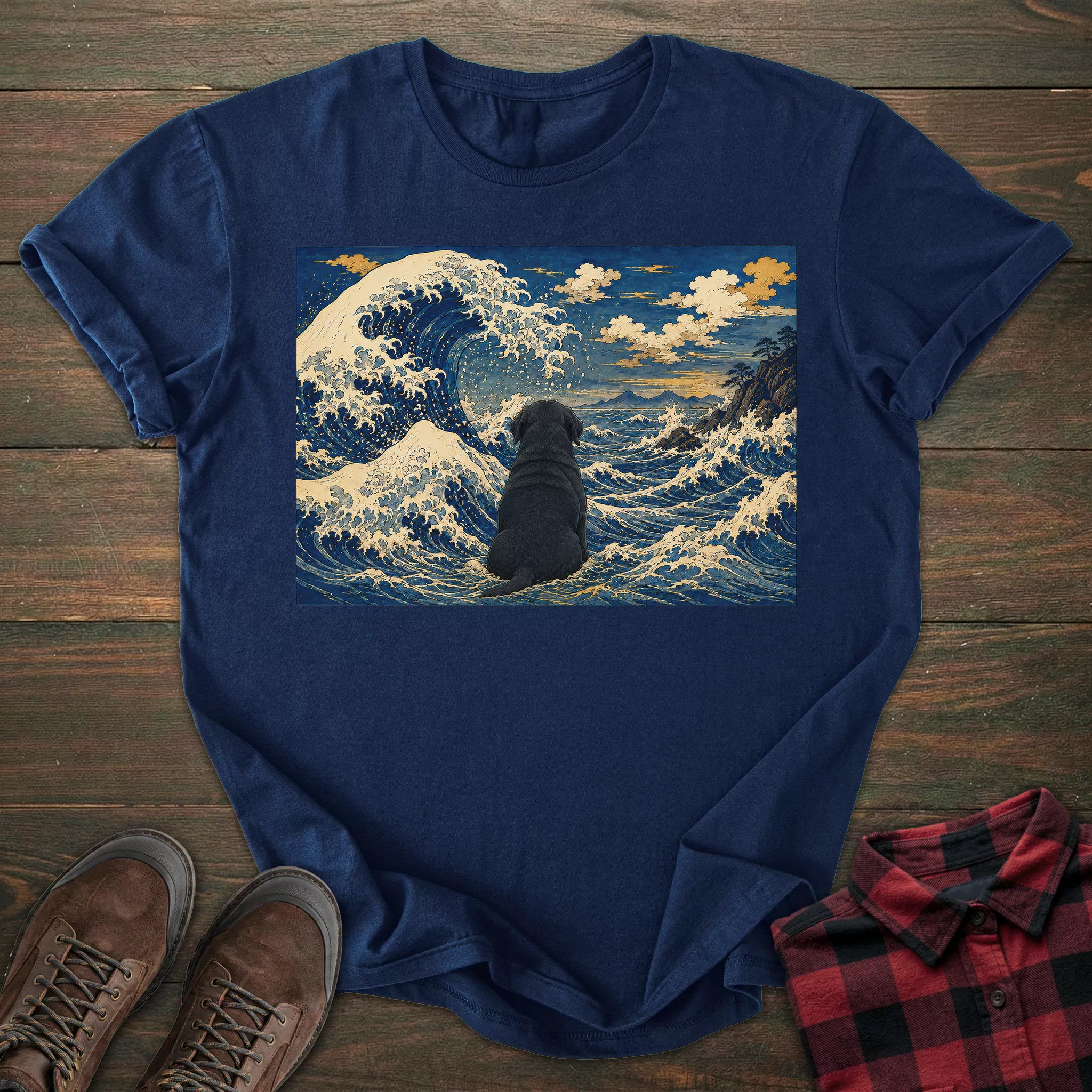 Great Wave Black Labrador T-shirt