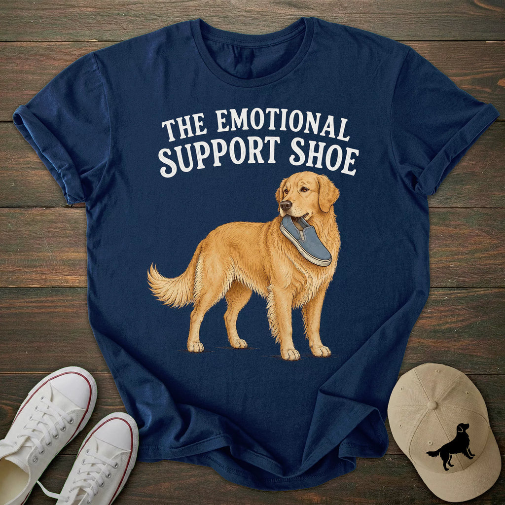 Emotional Support Shoe Golden Retriever T-shirt