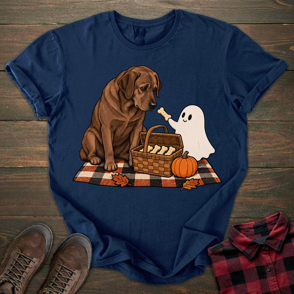 Ghost Picnic Chocolate Labrador T-shirt